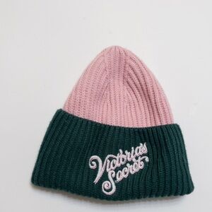Victoria's Secret Green and Pink Beanie Hat